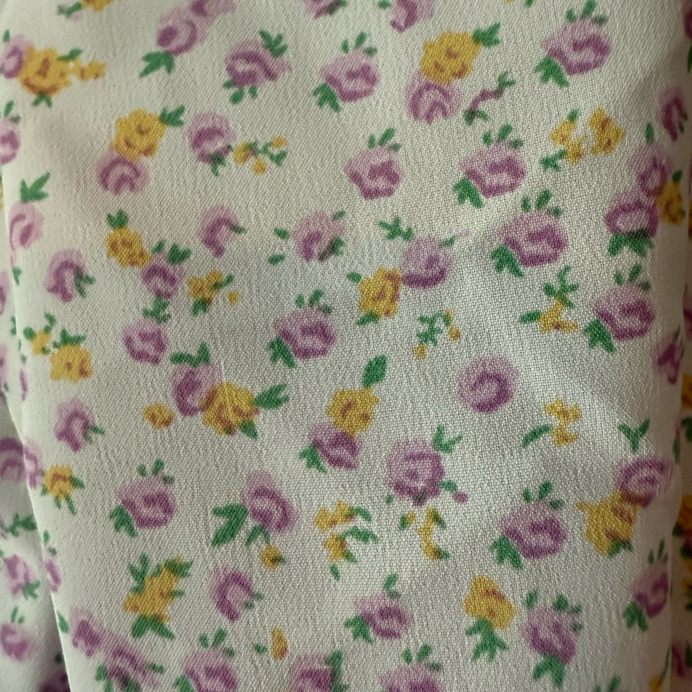 Glamorous  midi dress lilac / yellow / white  size 8 square neck tie back dress - Picture 8 of 10